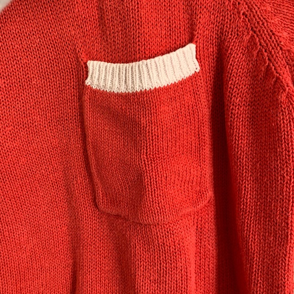 Vintage Cream and Red-Orange Sweater - Picture 2 of 4